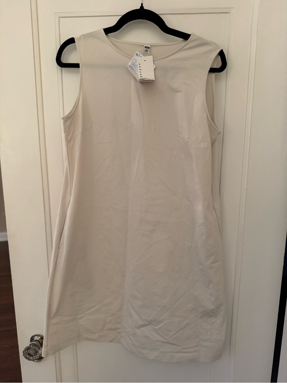 Uniqlo AIRism Sleeveless Dress in Light Beige
